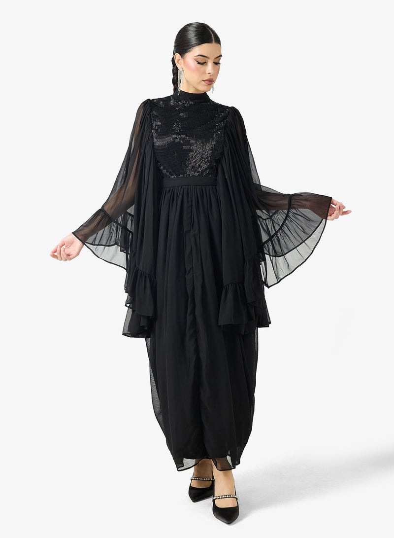 Threadz by Ajooni Layered Chiffon Dress - Image 4